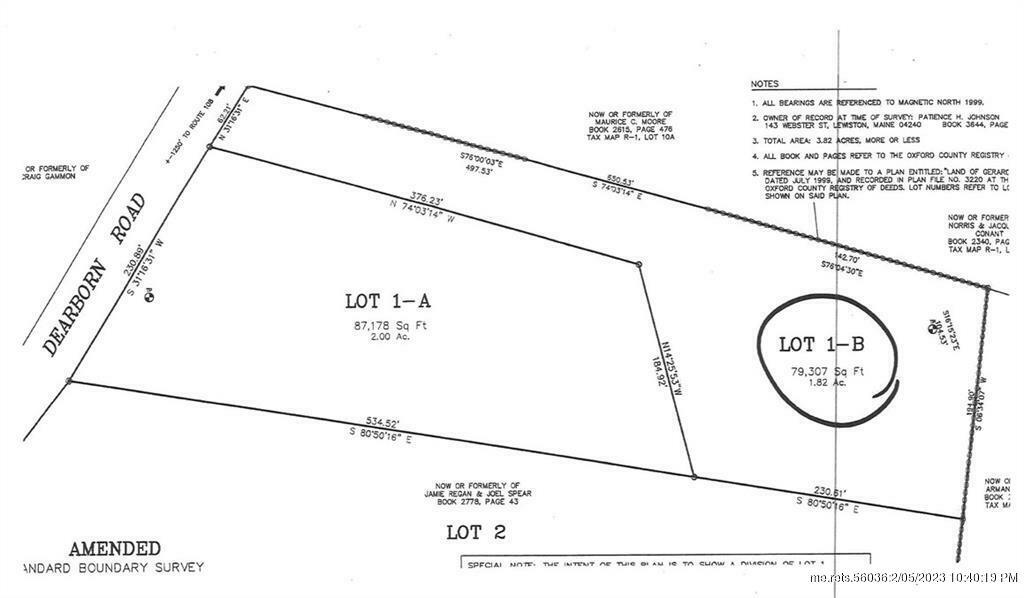 Property Photo: Lot 1B Dearborn Road ME 04221