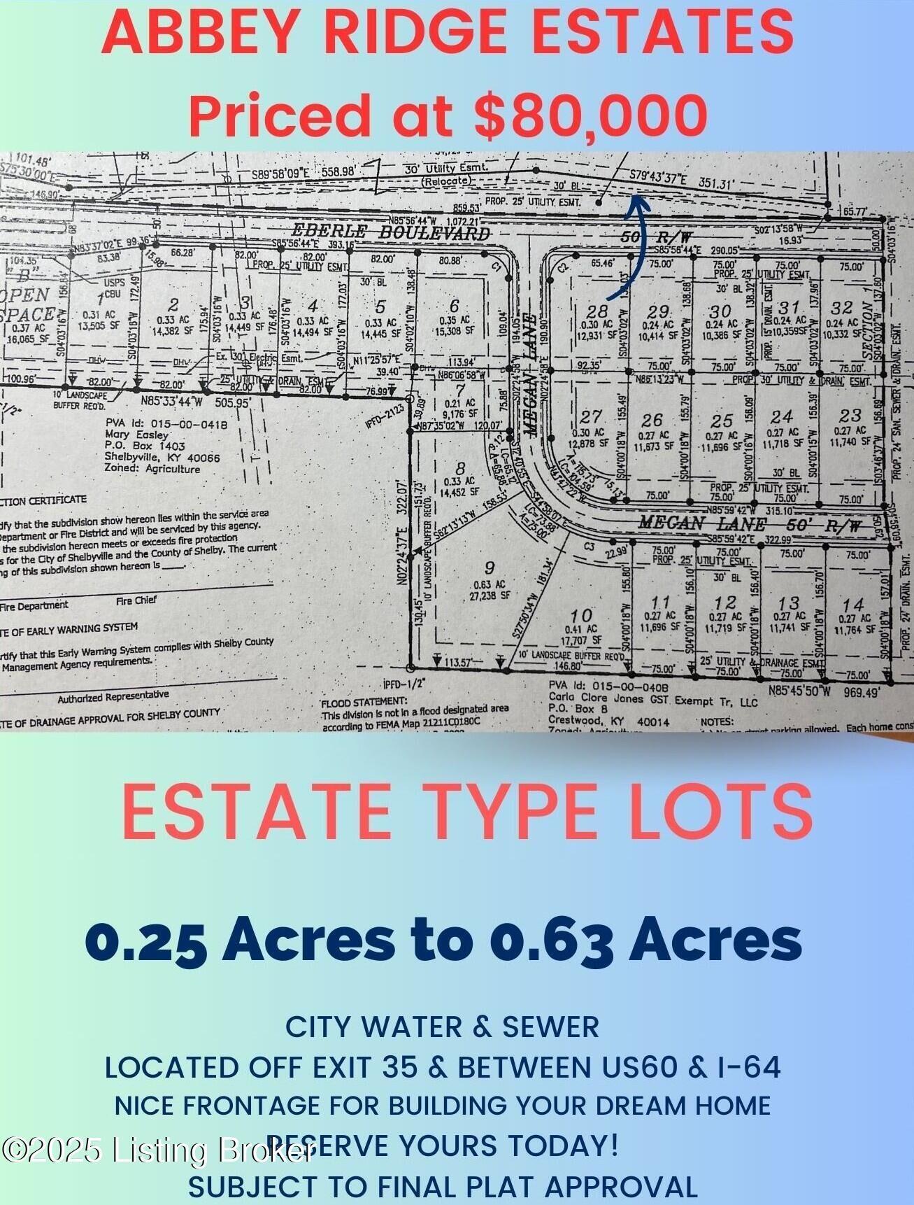 Property Photo:  Lot 1 Eberle Blvd  KY 40065 