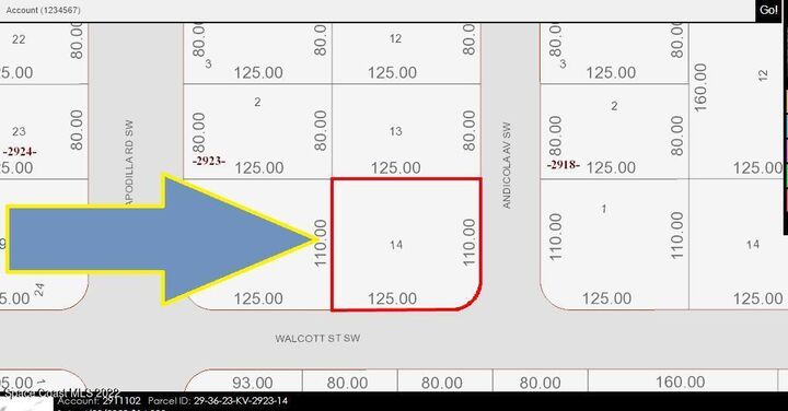 Property Photo:  897 Corner Lot On Walcott Street SW  FL 32905 