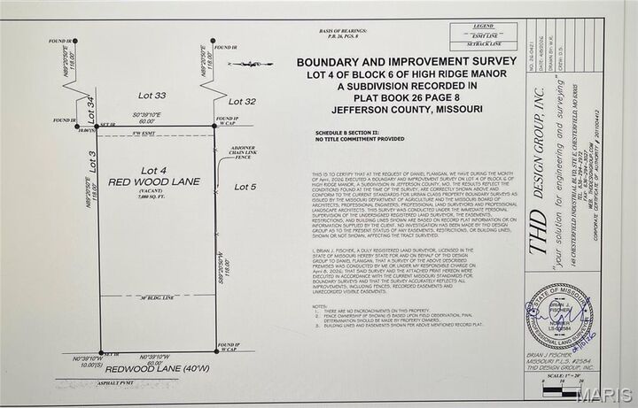 Property Photo:  Lot 4 Redwood Lane  MO 63051 