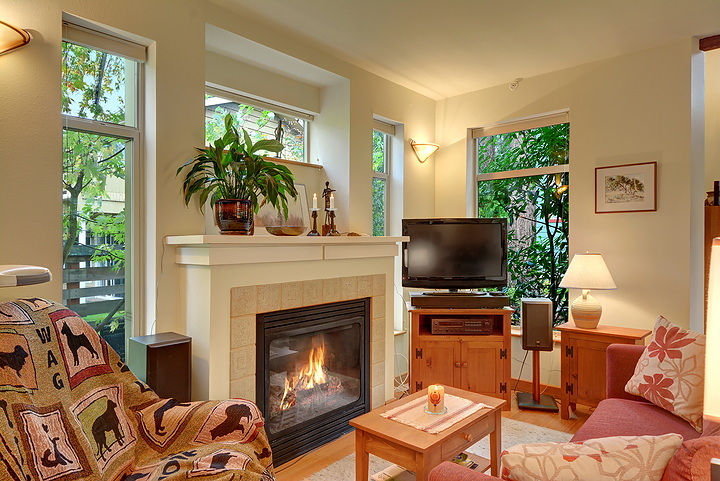 Property Photo: Living room, dining room, open kitchen 20215 15th Ave NW D  WA 98177 